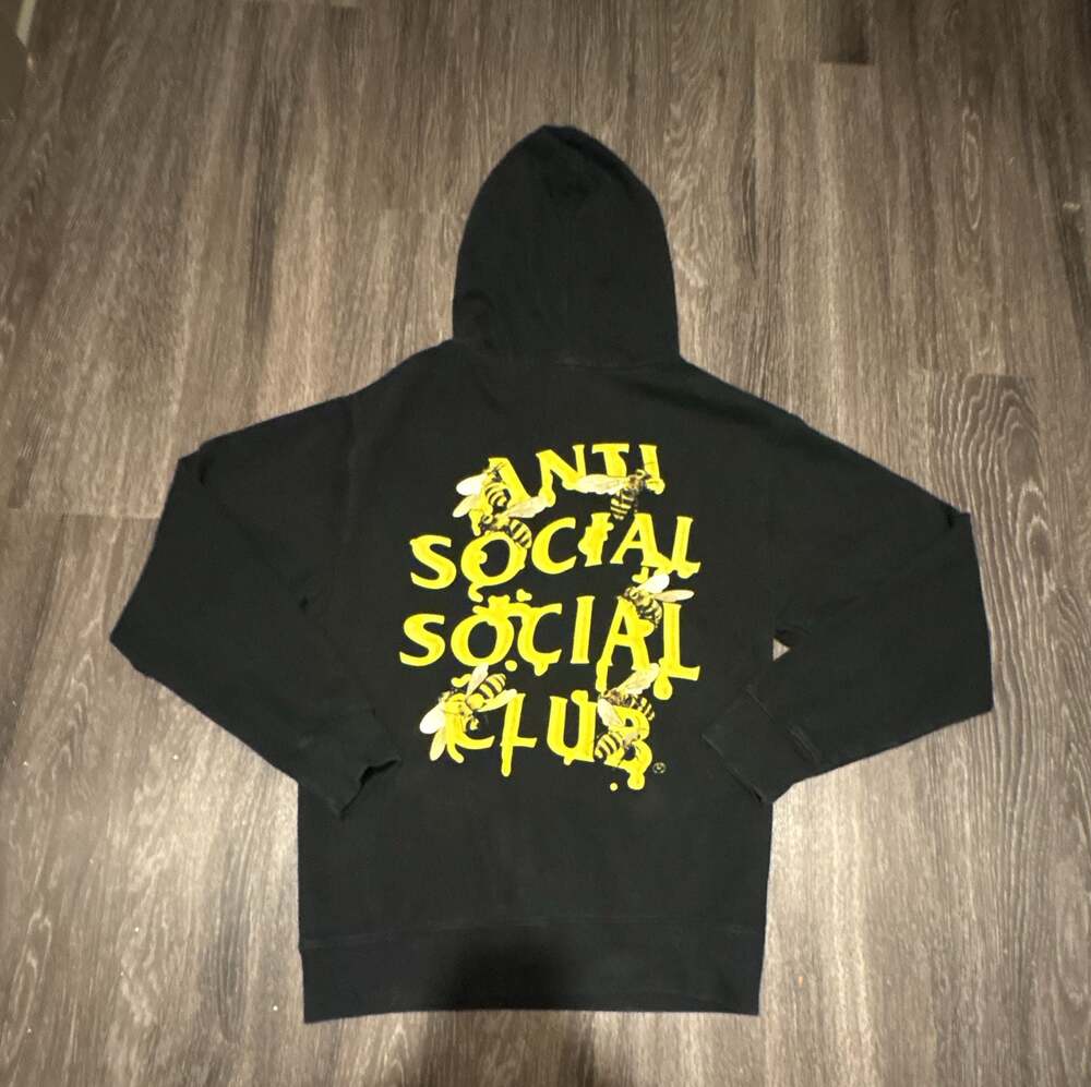 Anti Social Social Club Bee Keeper Black Hoodie Size Small